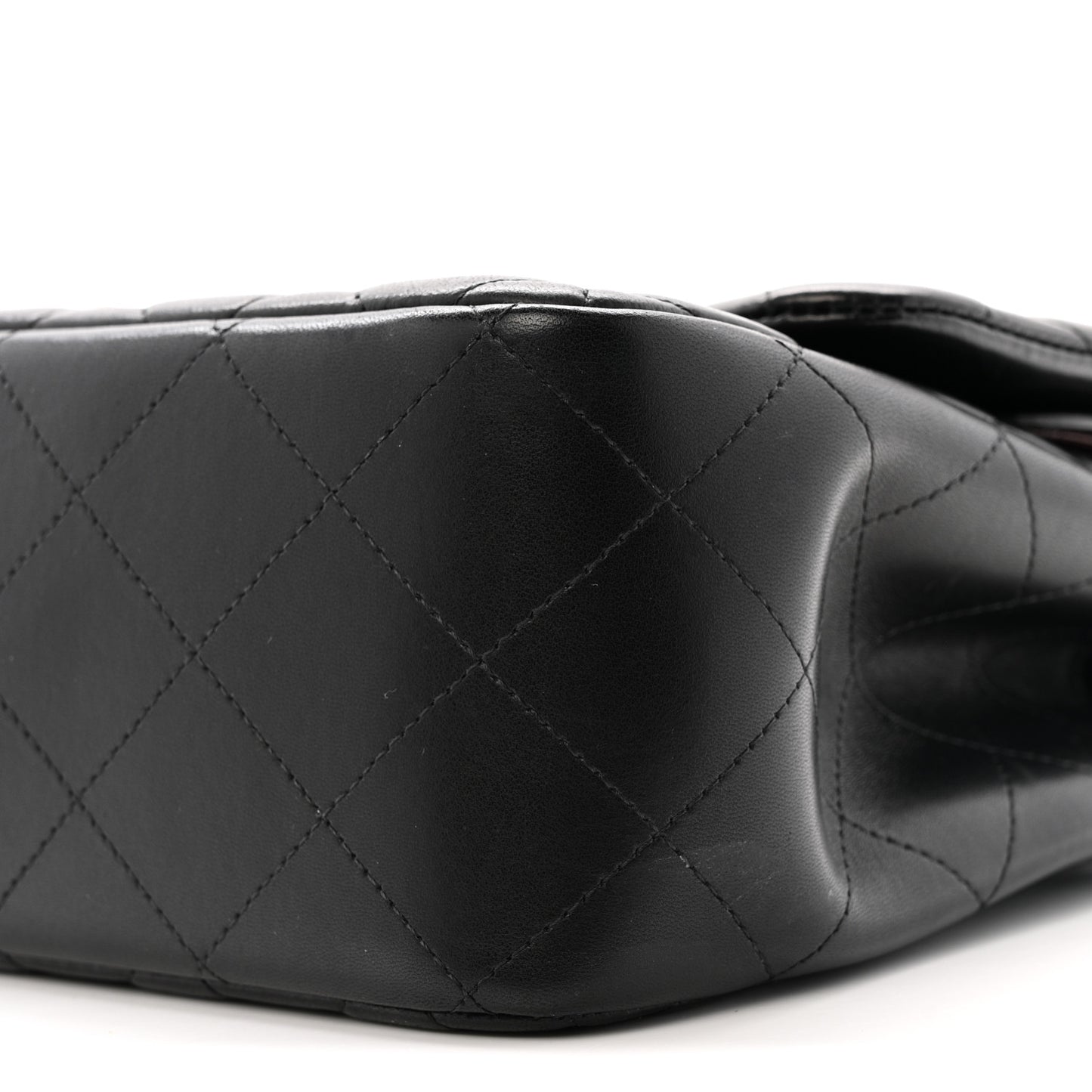 Lambskin Quilted Jumbo Double Flap Black
