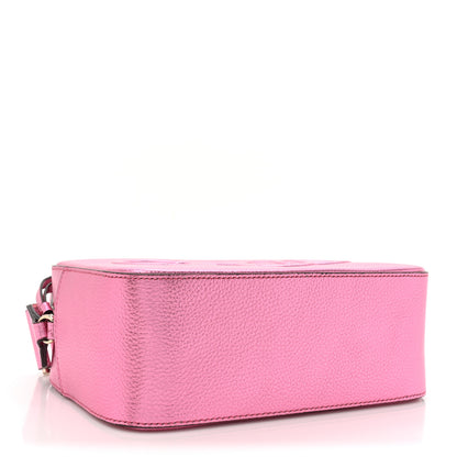 Jimmy Choo Metallic Calfskin Logo Camera Bag Peony 4 of 11