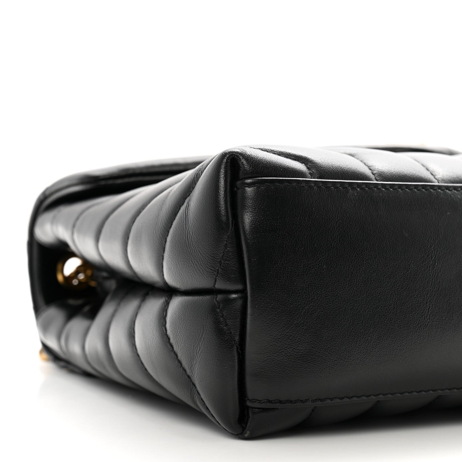 Saint Laurent Calfskin Y Quilted Monogram Small Loulou Chain Satchel Black 9 of 11