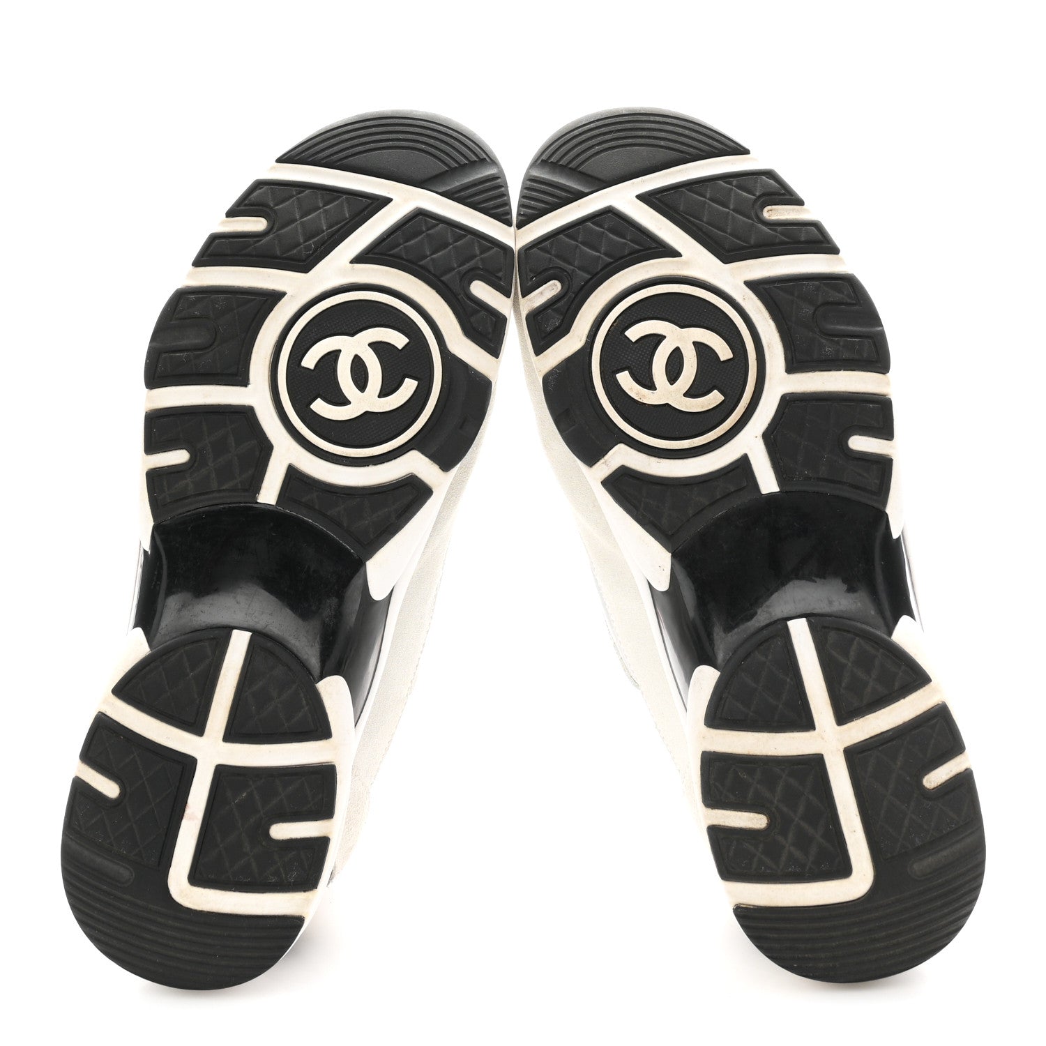 Chanel Calfskin Fabric Sneakers 39 White Silver Fluo Pink 6 of 9