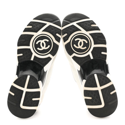 Chanel Calfskin Fabric Sneakers 39 White Silver Fluo Pink 6 of 9