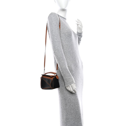 Loewe Calfskin Mini Puzzle Bag Tan Black 2 of 9
