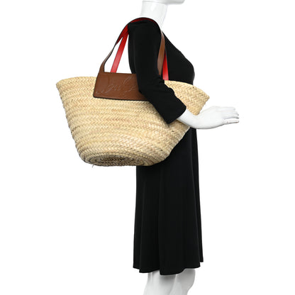 Christian Louboutin Woven Straw Loubishore Tote Beige 2 of 11