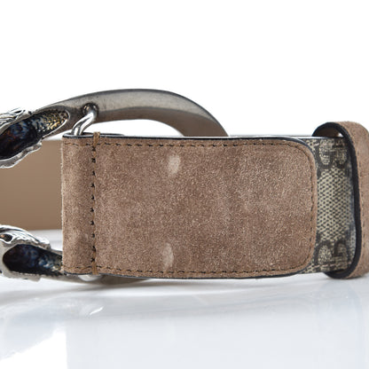 Gucci GG Supreme Monogram Suede Dionysus 40mm Belt 85 34 Beige Taupe 7 of 7