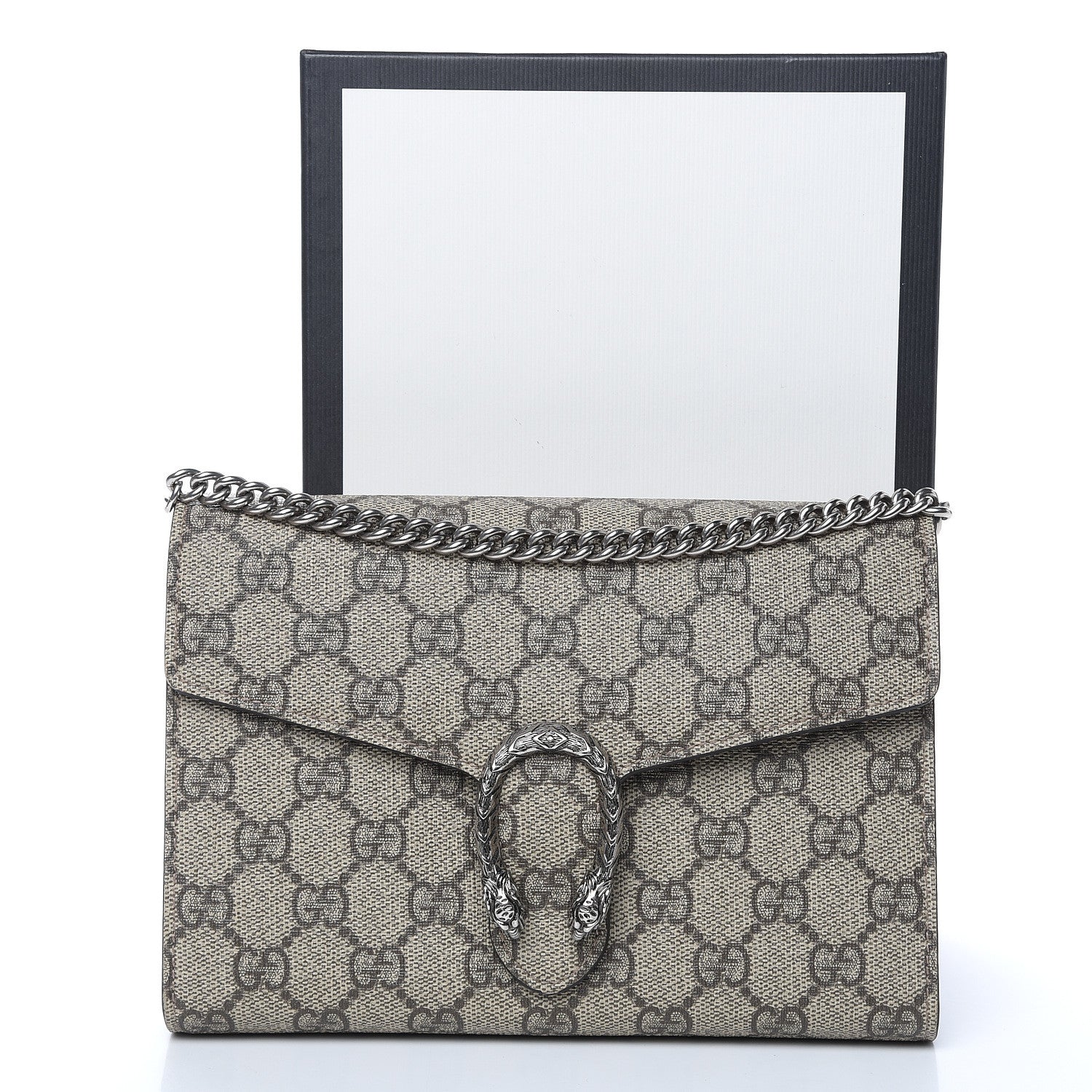 Gucci GG Supreme Monogram Mini Dionysus Chain Wallet Beige Taupe 10 of 12