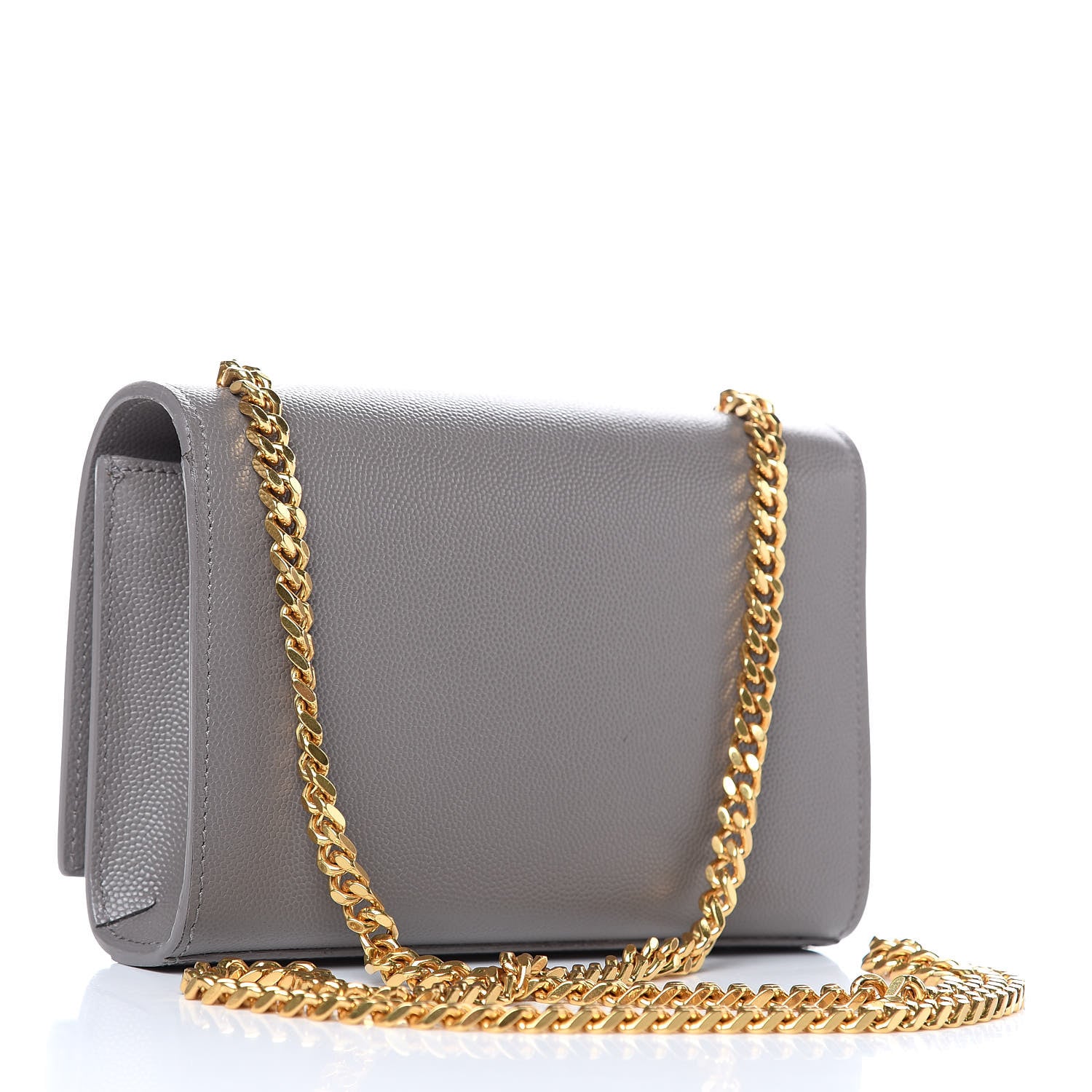 Saint Laurent Grain De Poudre Small Monogram Kate Satchel Fog 3 of 13