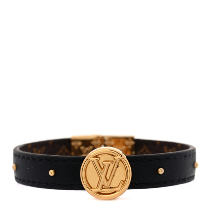 Louis Vuitton Monogram LV Circle Reversible Bracelet 17 Black 1 of 6