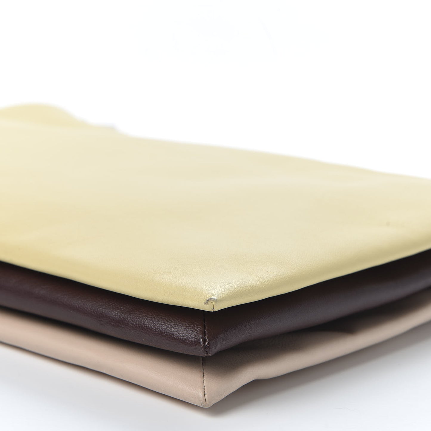 Lambskin Soft Trio Zipped Bag Vanilla