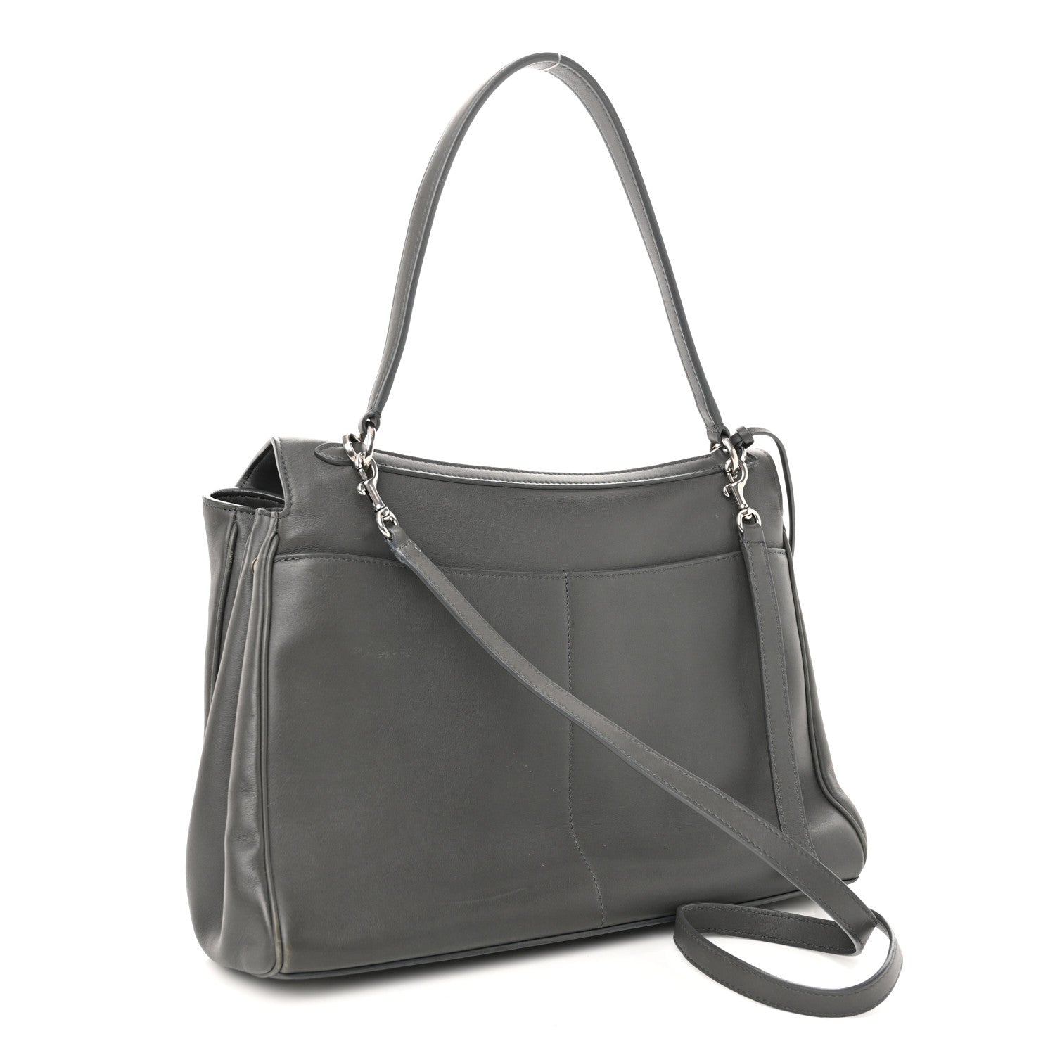 Balenciaga Natural Smooth Calfskin Medium Rodeo Top Handle Handbag Grey 3 of 9