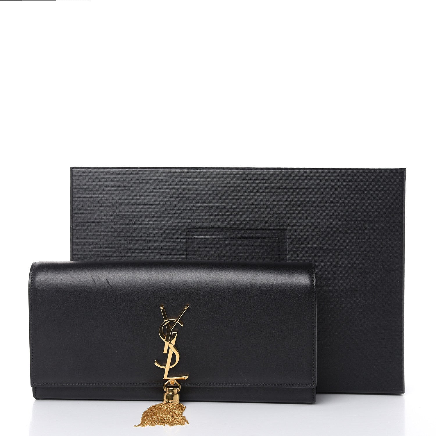 Saint Laurent Calfskin Classic Monogram Tassel Clutch Black 13 of 13