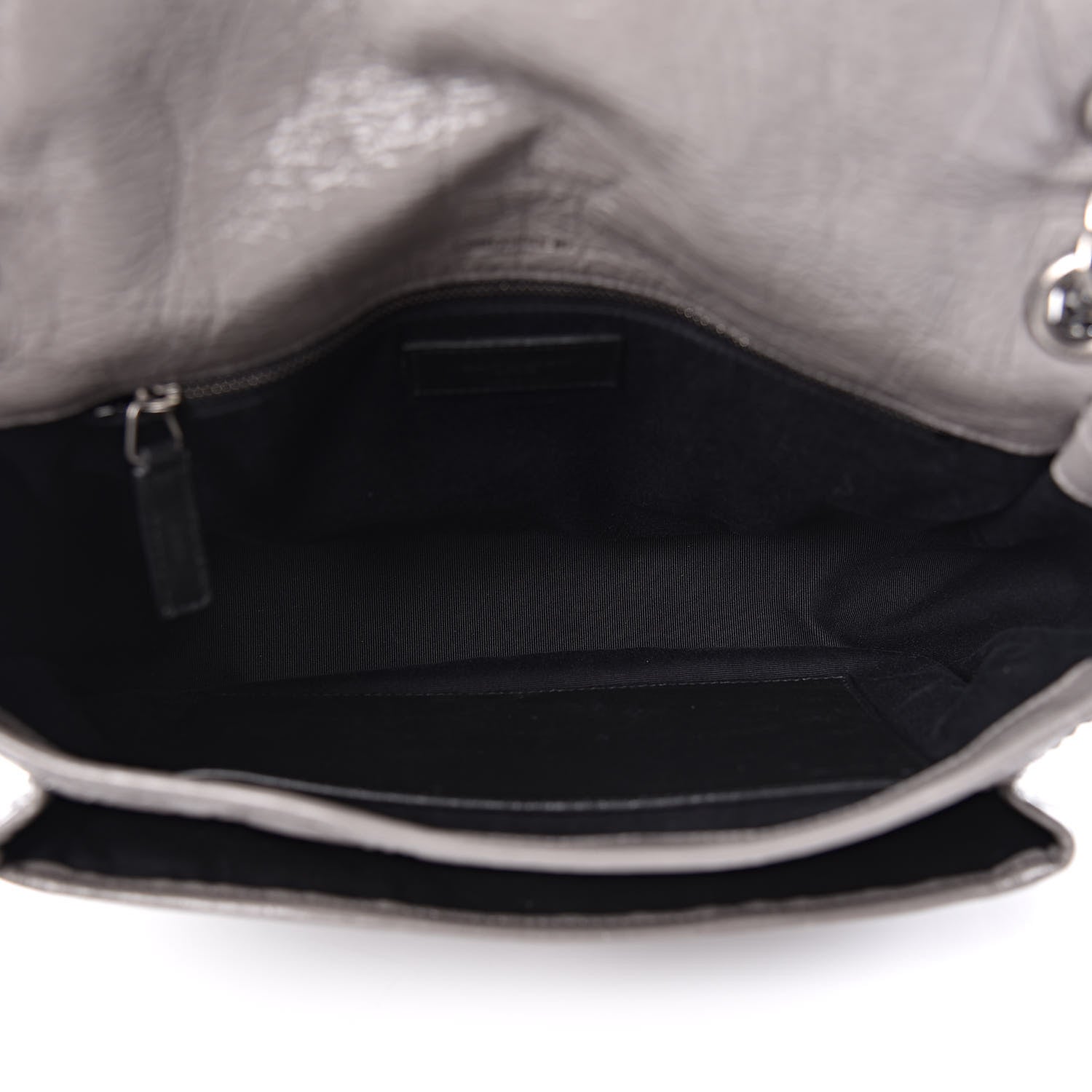 Saint Laurent Crinkled Calfskin Matelasse Monogram Medium Niki Chain Satchel Fog 5 of 11