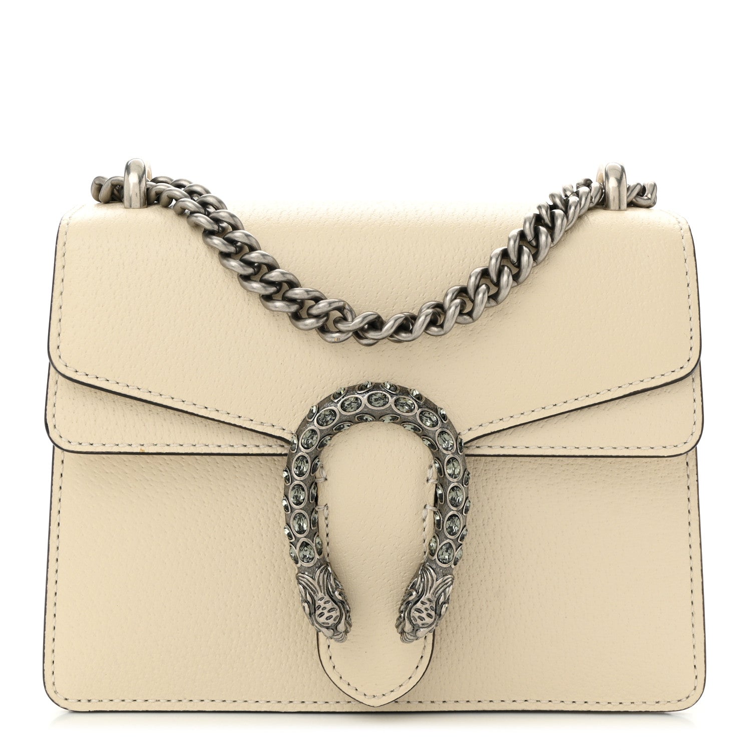 Gucci Textured Calfskin Crystal Mini Dionysus Shoulder Bag Mystic White 1 of 10