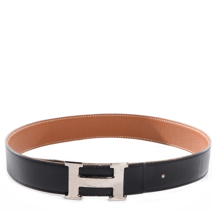 Hermes Box Togo Reversible Polished Constance 32mm H Belt Noir Gold 65 1 of 5