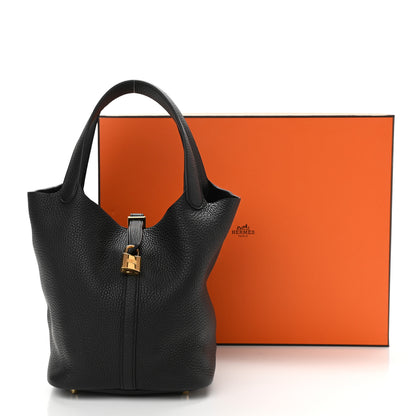 Hermes Taurillon Clemence Picotin Lock 22 MM Black 10 of 10