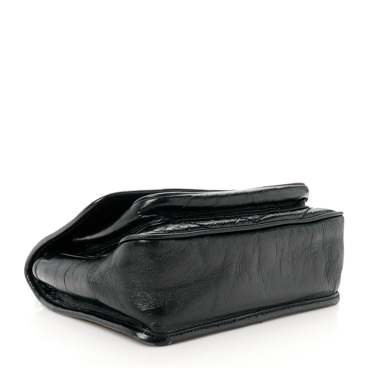 Saint Laurent Crinkled Calfskin Matelasse Monogram Baby Niki Chain Satchel Black 4 of 11