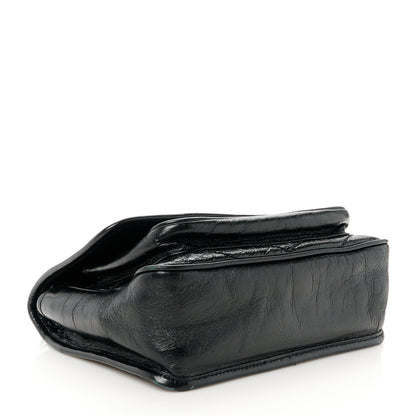 Saint Laurent Crinkled Calfskin Matelasse Monogram Baby Niki Chain Satchel Black 4 of 11