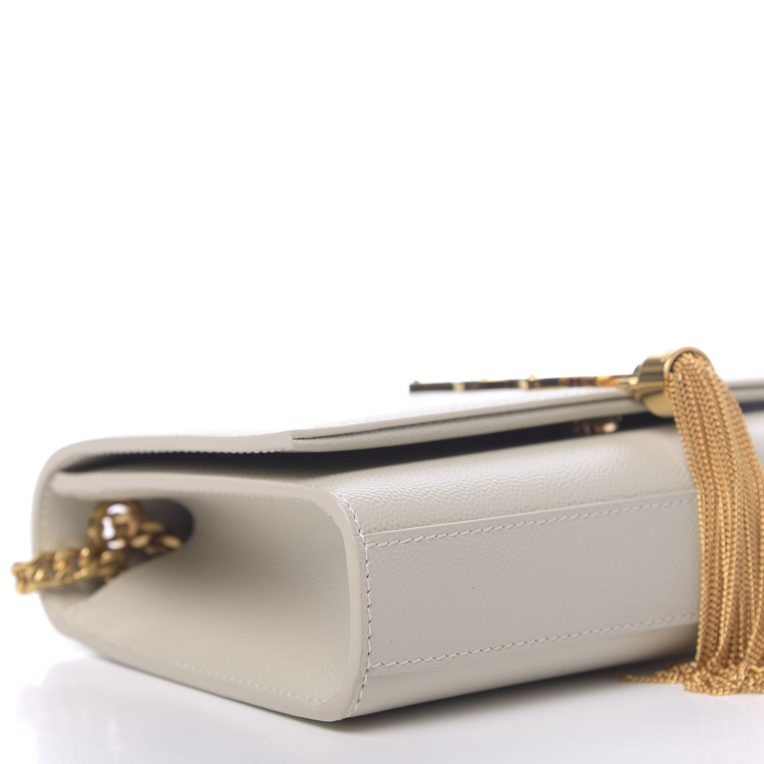 Saint Laurent Grain De Poudre Small Classic Monogram Kate Tassel Satchel Blanc Vintage 7 of 9
