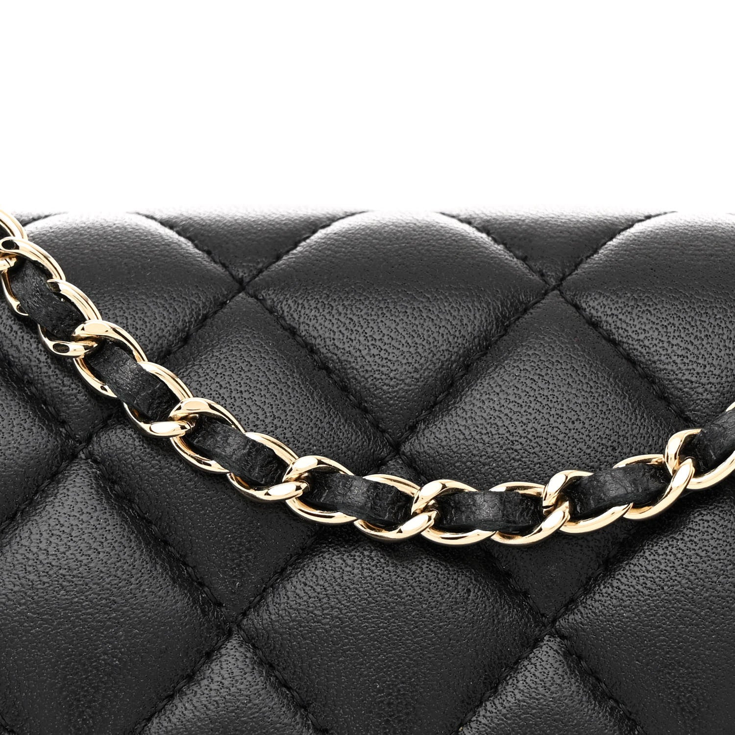 Chanel Lambskin Quilted Glasses Case With Chain Black 9 of 13