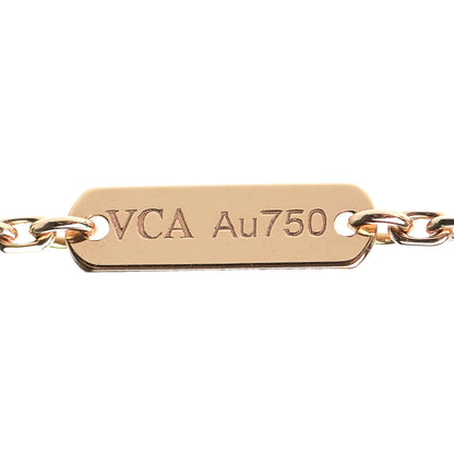 Van Cleef & Arpels 18K Rose Gold Diamond Bulls Eye Vintage Alhambra Pendant Necklace 4 of 7