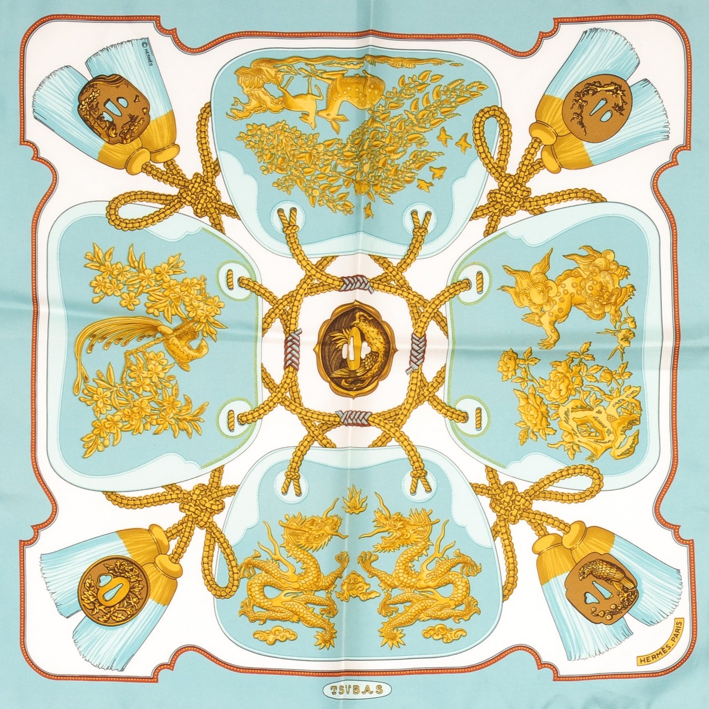 Silk Twill Tsubas Pocket Square Scarf
