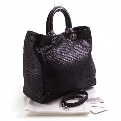 Christian Dior Leather Woven Dior Charm Tote 3 of 11