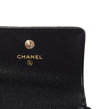 Chanel Caviar Quilted Pearl Card Holder On Chain Black 8 of 12