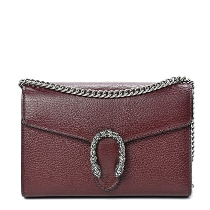 Gucci Dollar Calfskin Crystal Mini Dionysus Chain Wallet Vintage Bordeaux 1 of 11