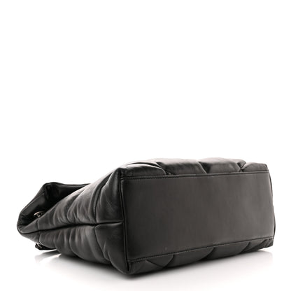 Saint Laurent Lambskin Quilted Medium Loulou Puffer Monogram Chain Satchel Black 4 of 10