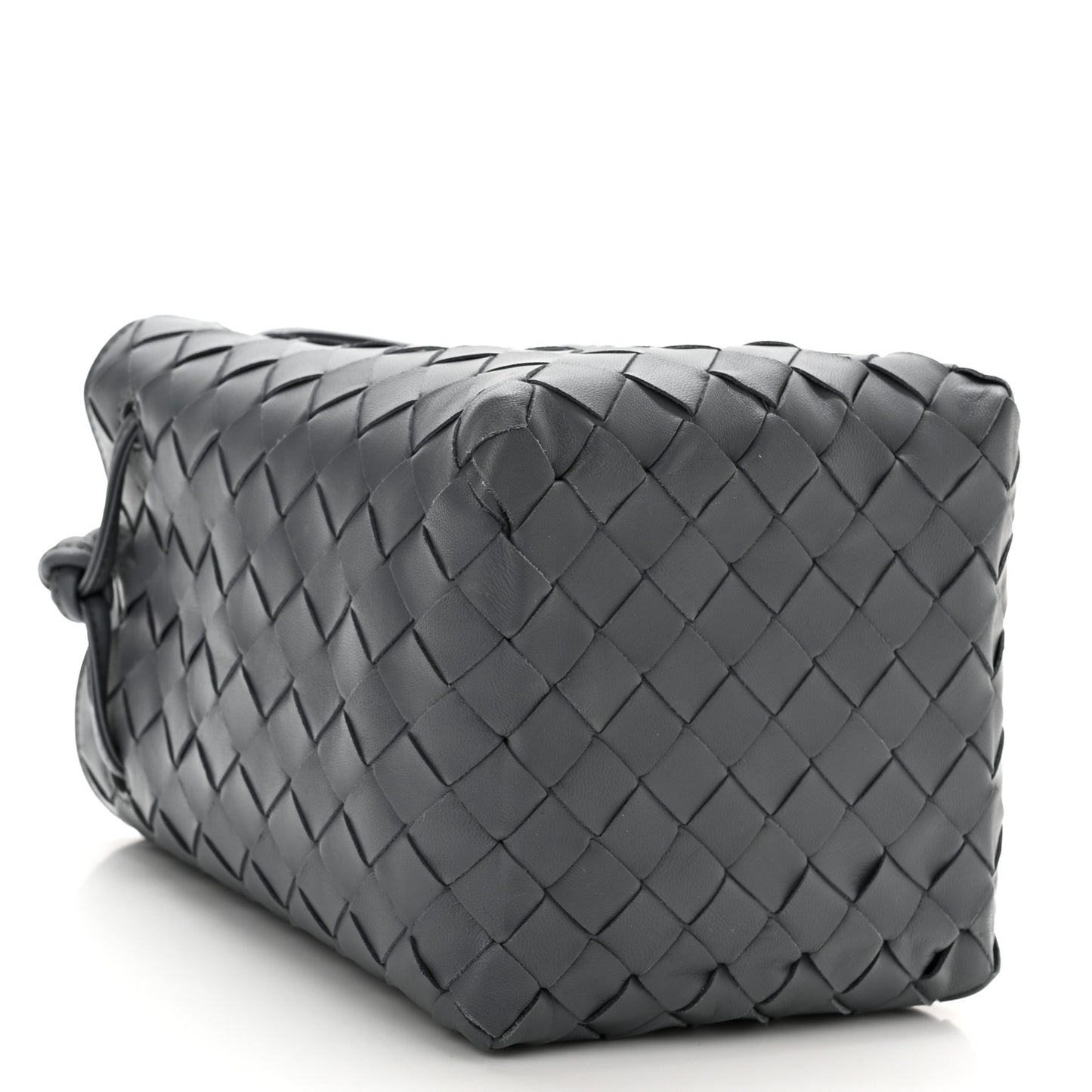 Nappa Intrecciato Small Drawstring Bucket Bag Thunder