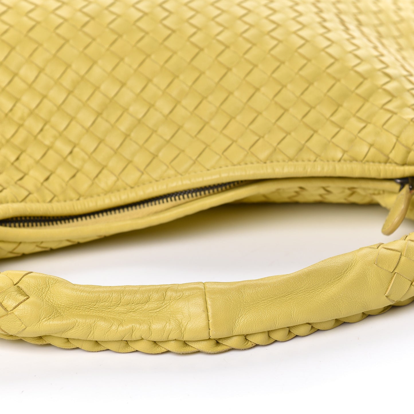 Nappa Intrecciato Medium Veneta Hobo Moutarde