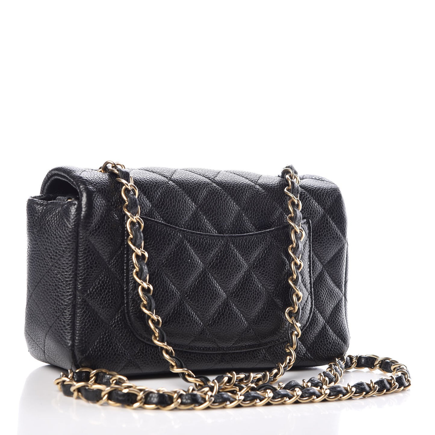 Caviar Quilted Mini Rectangular Flap Black