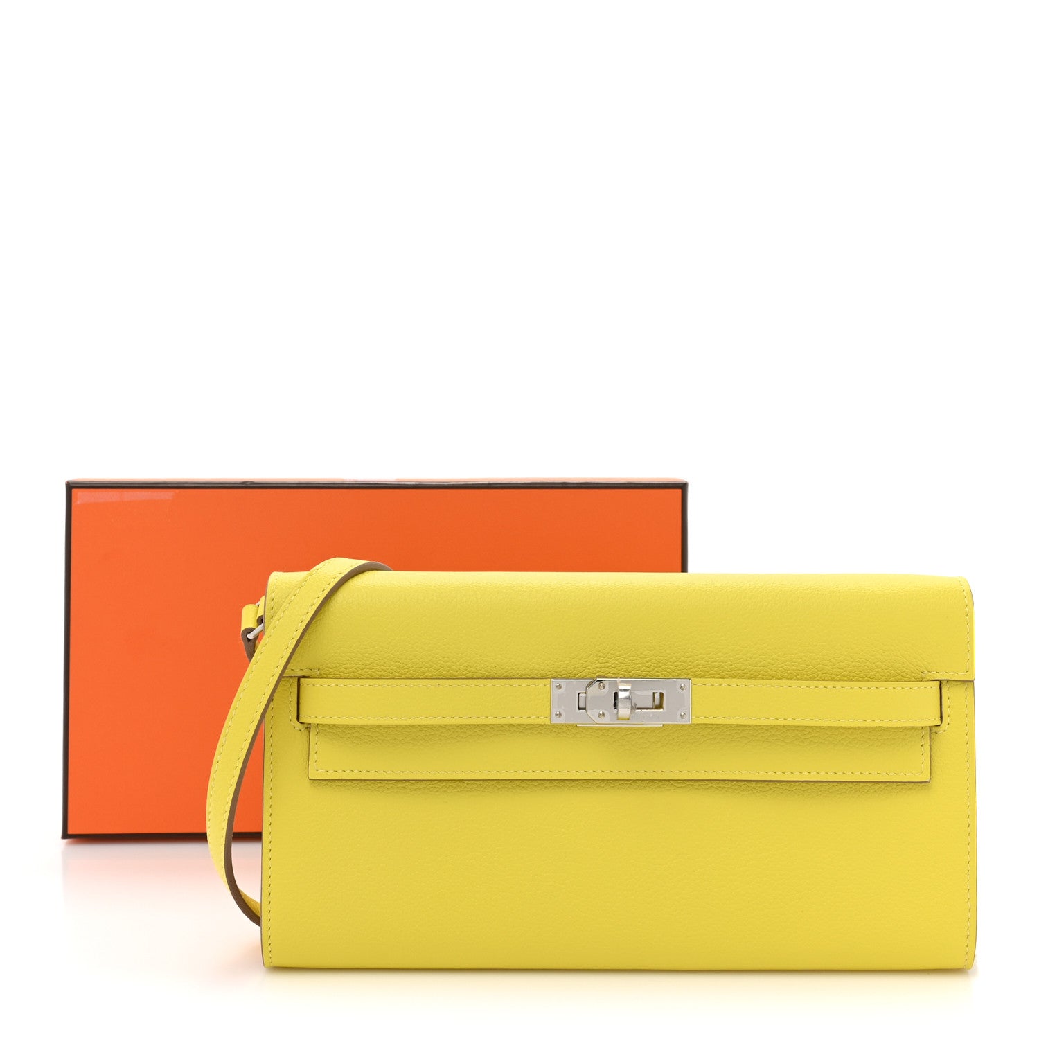Hermes Evercolor Kelly Wallet To Go Lime 11 of 11