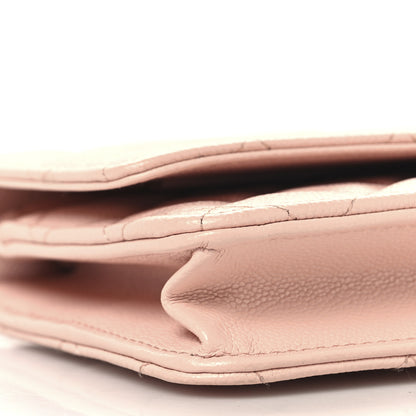 Chanel Caviar Quilted Wallet on Chain WOC Light Pink 10 of 11