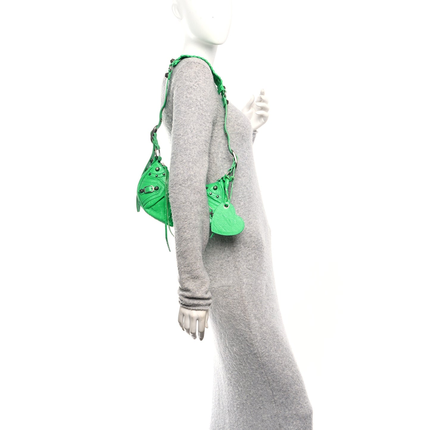 Agneau Arena Le Cagole Shoulder Bag XS Vivid Green