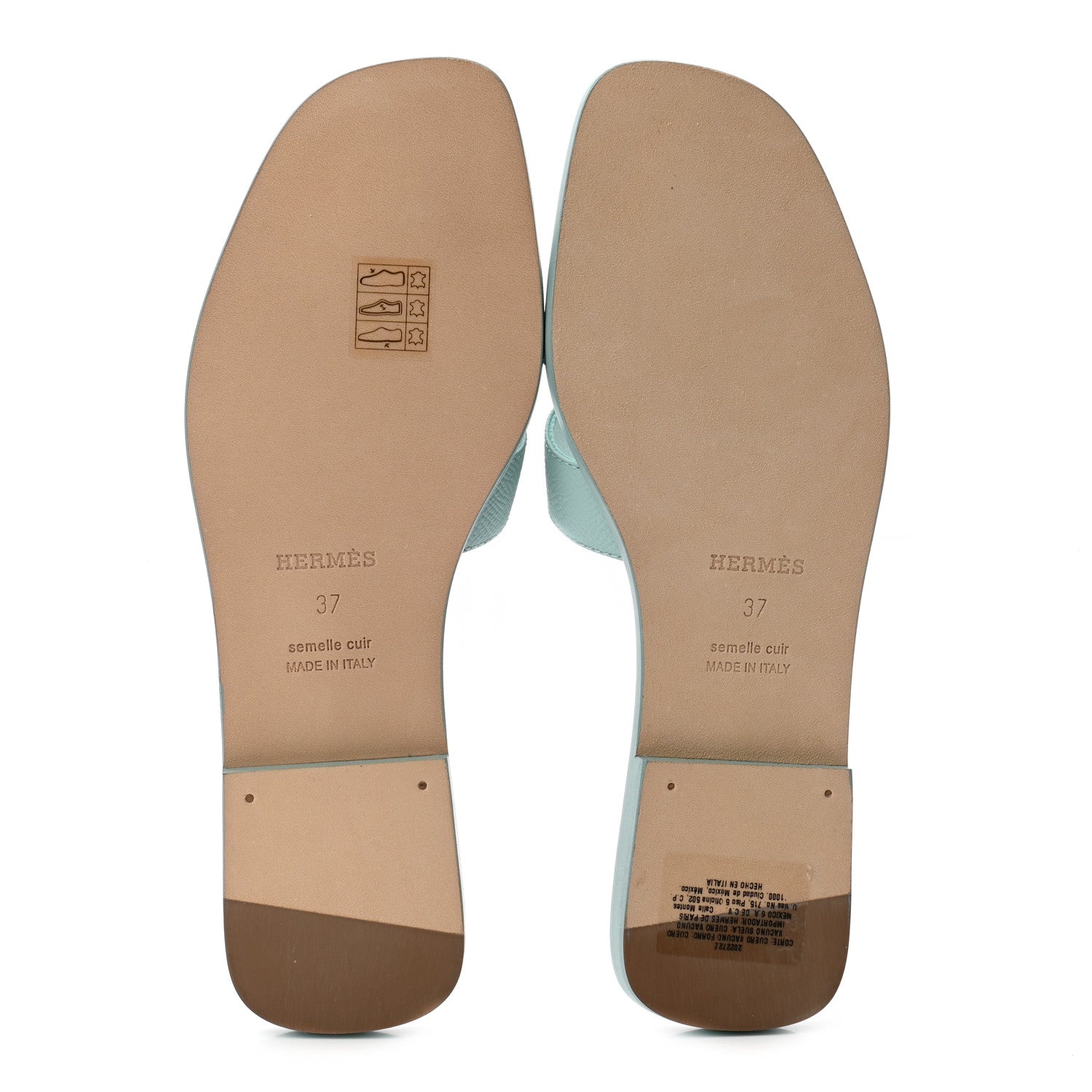 Hermes Epsom Oran Sandals 37 Vert Embrun 5 of 8