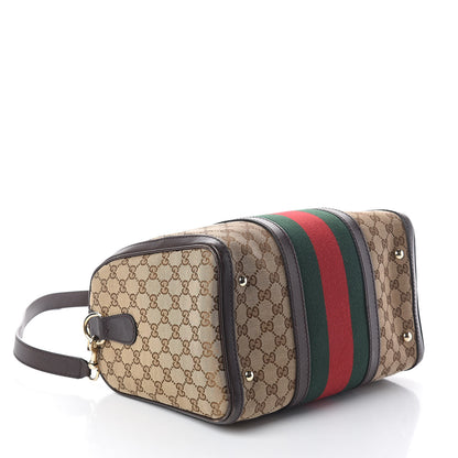 Gucci Monogram Vintage Web Medium Boston Dark Brown 4 of 9