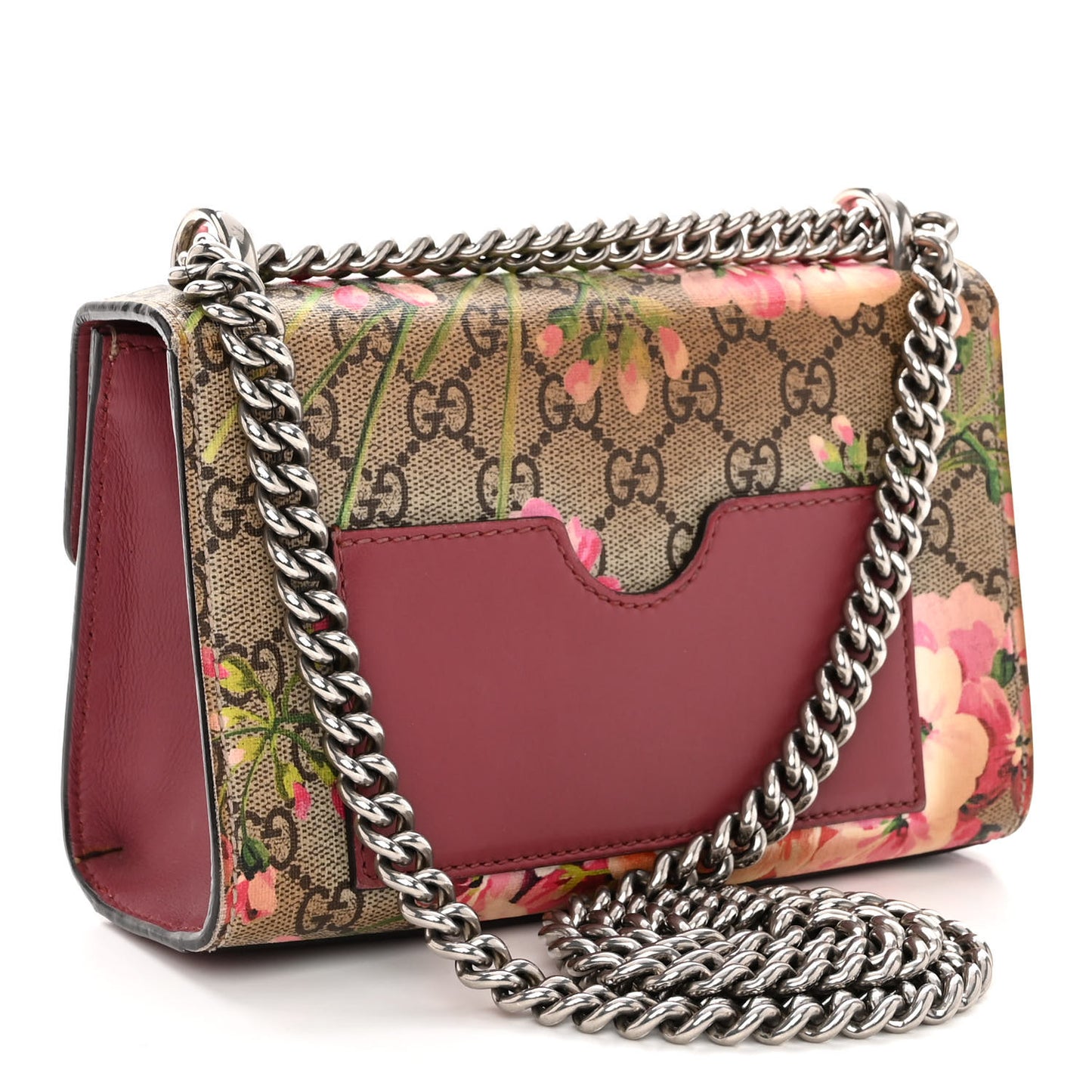 GG Supreme Monogram Blooms Small Padlock Shoulder Bag Beige Multicolor Dry Rose
