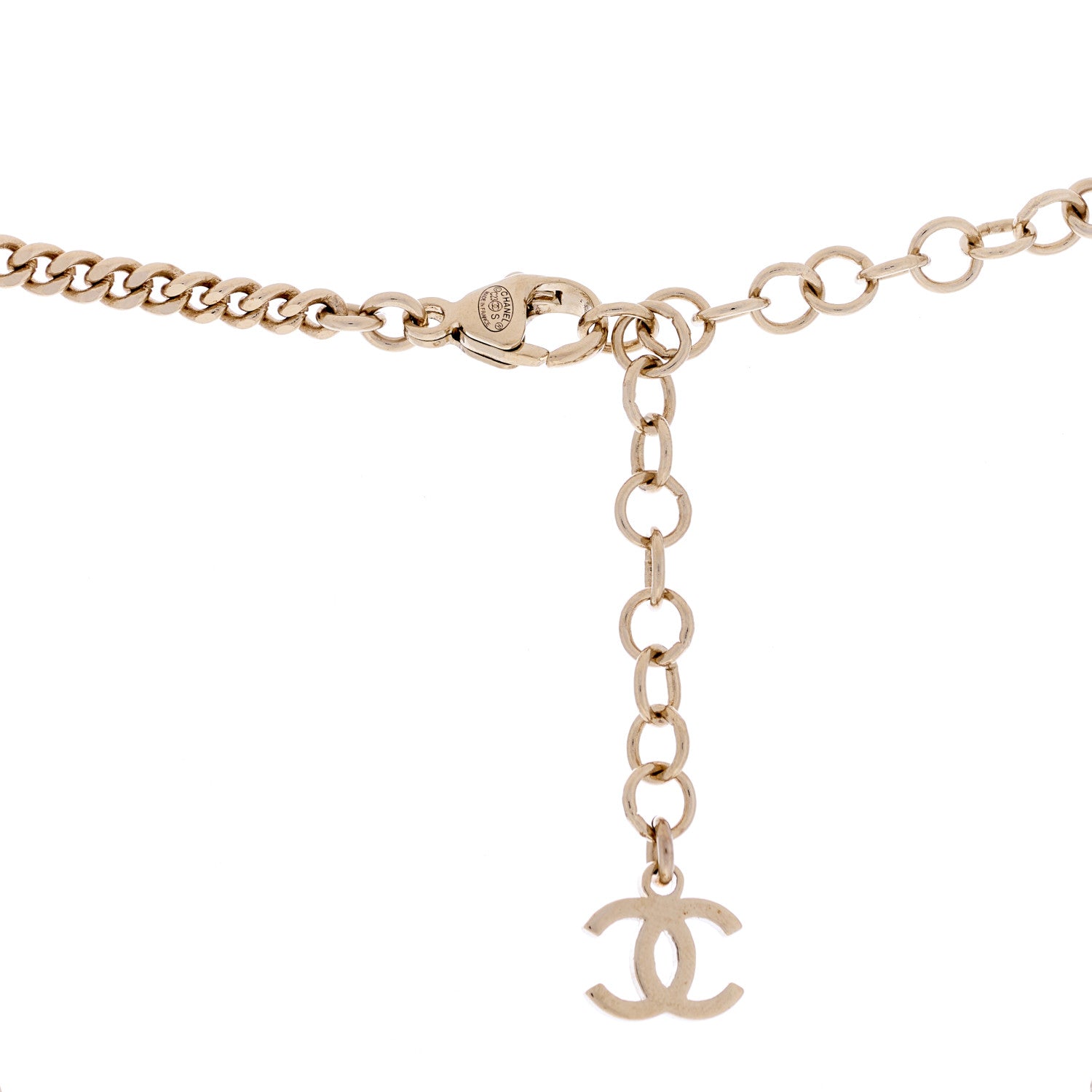 Chanel Crystal Star Heart CC Pendant Necklace Gold 3 of 3