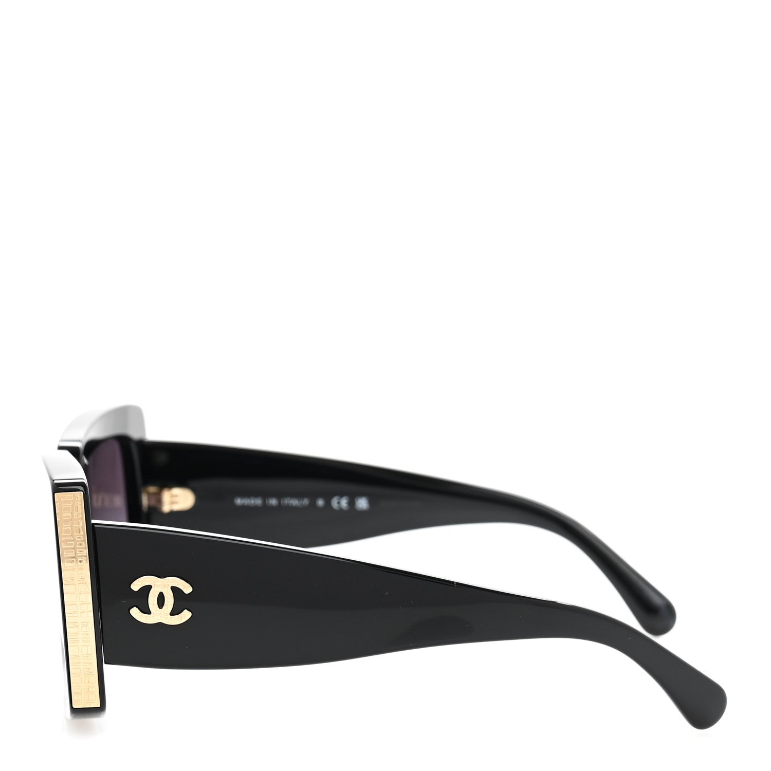 Chanel Acetate Rectangle Sunglasses 5435-A Black 3 of 9