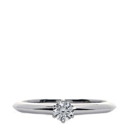 Tiffany Platinum Diamond .19ct Solitaire Engagement Ring 51 5.75 1 of 6