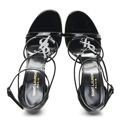 Saint Laurent Patent Cassandra 100 Sandals 38.5 Black 2 of 10