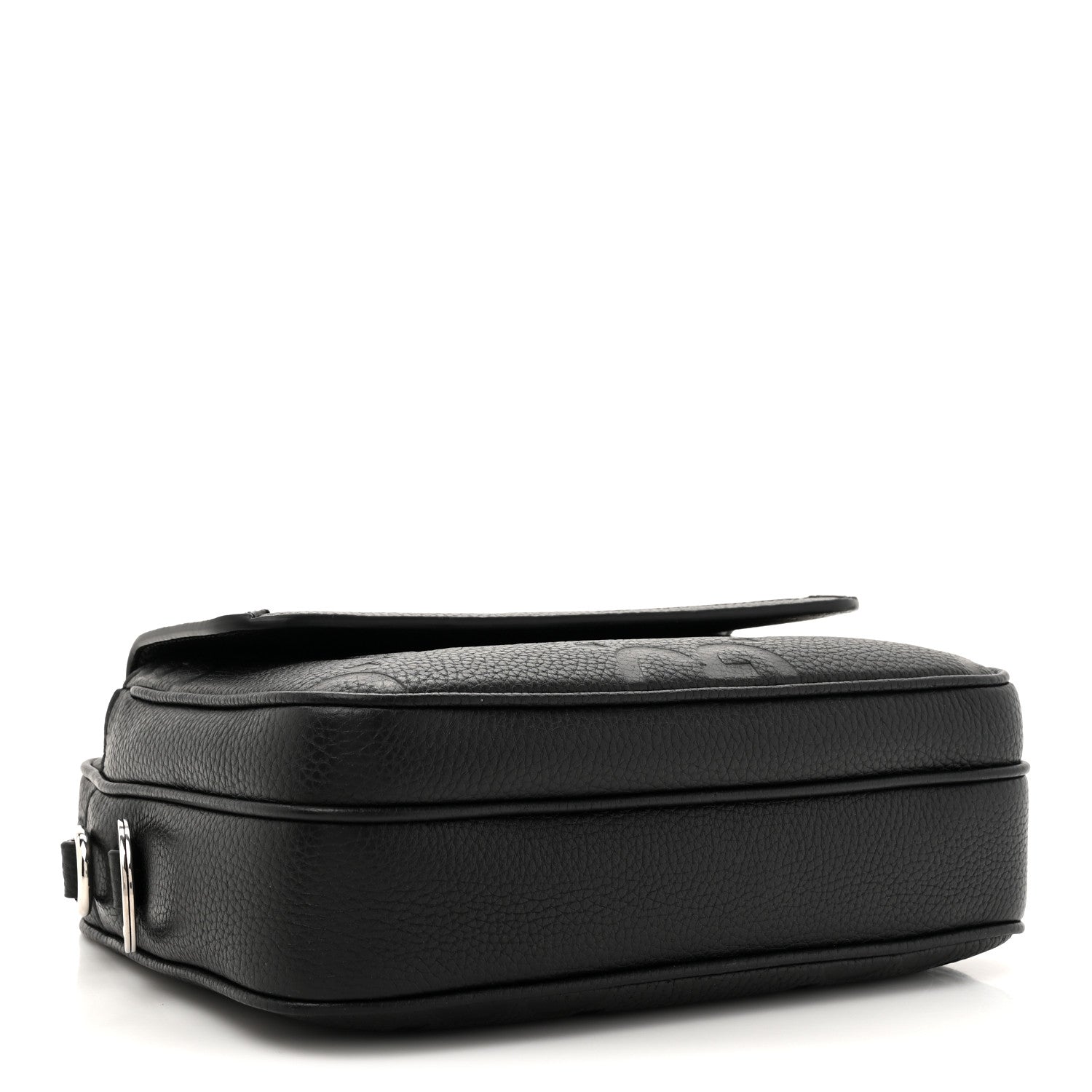 Gucci Piuma Calfskin Jumbo GG Embossed Small Messenger Bag Black 4 of 13