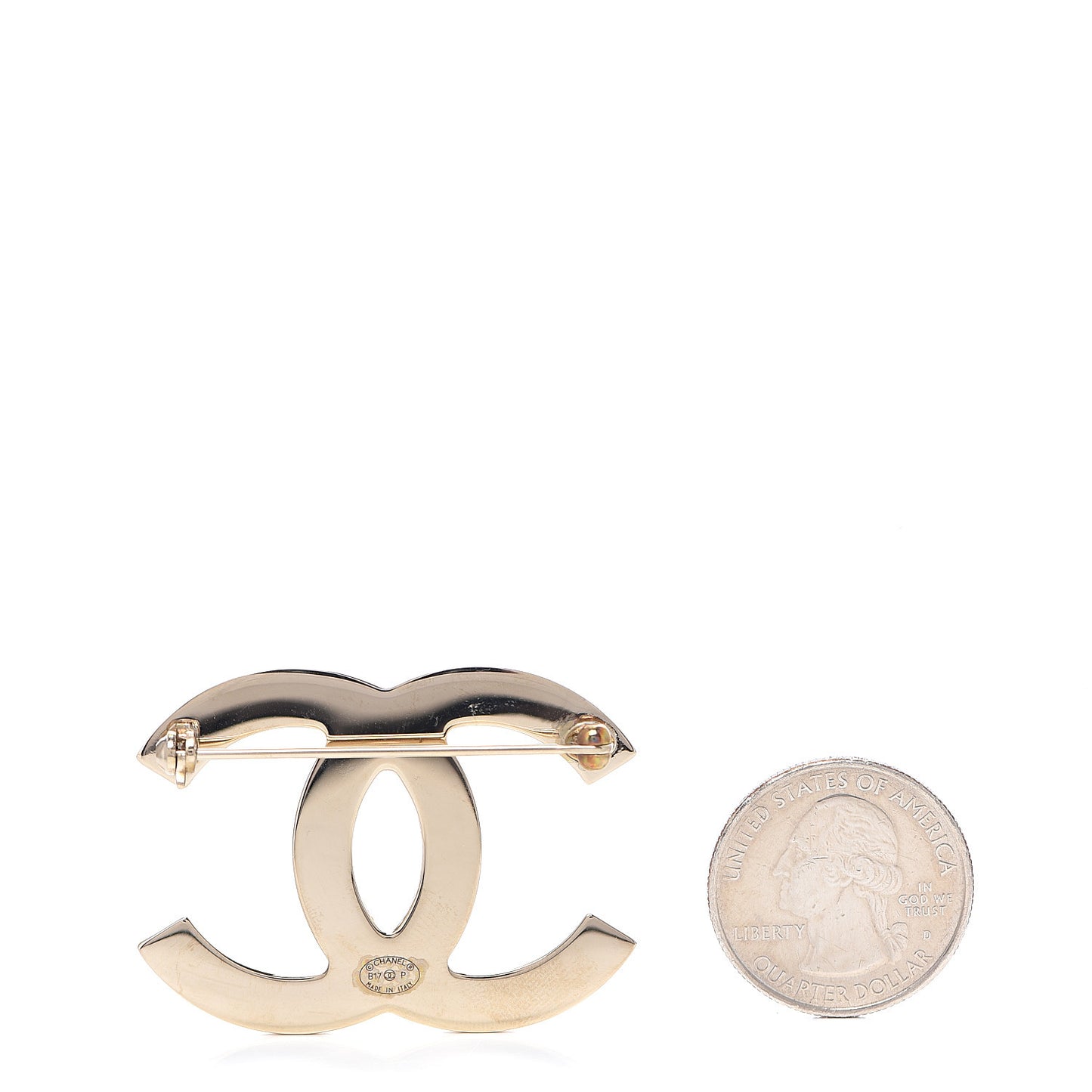 Metal CC Brooch Light Gold