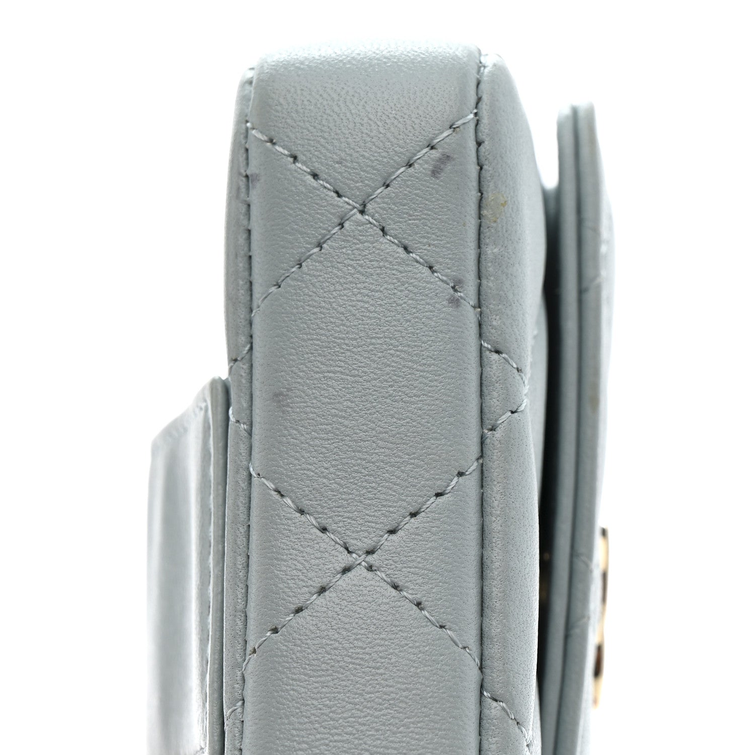 Chanel Lambskin Quilted Pearl Chain Belt Bag Light Blue 12 of 12