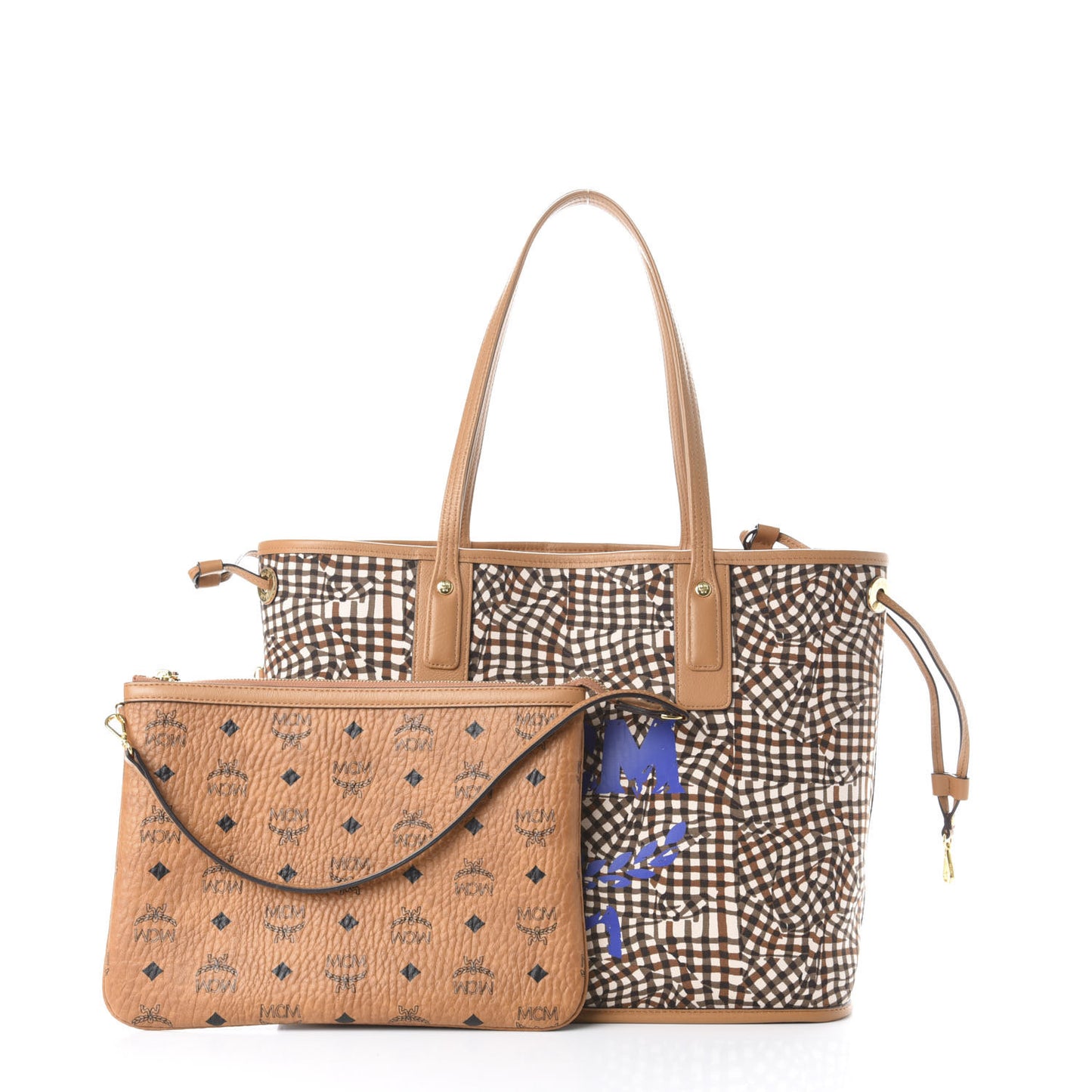 Visetos Medium Liz Reversible Shopper Tote Cognac