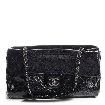 Chanel Patent Quilted Ritz Flap Bag Black 1 of 9