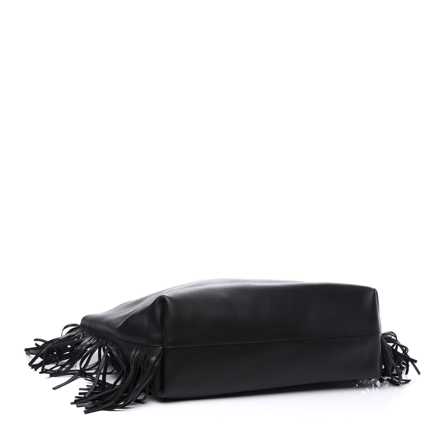 Saint Laurent Calfskin Large Fringe Shopping Tote Black 4 of 15