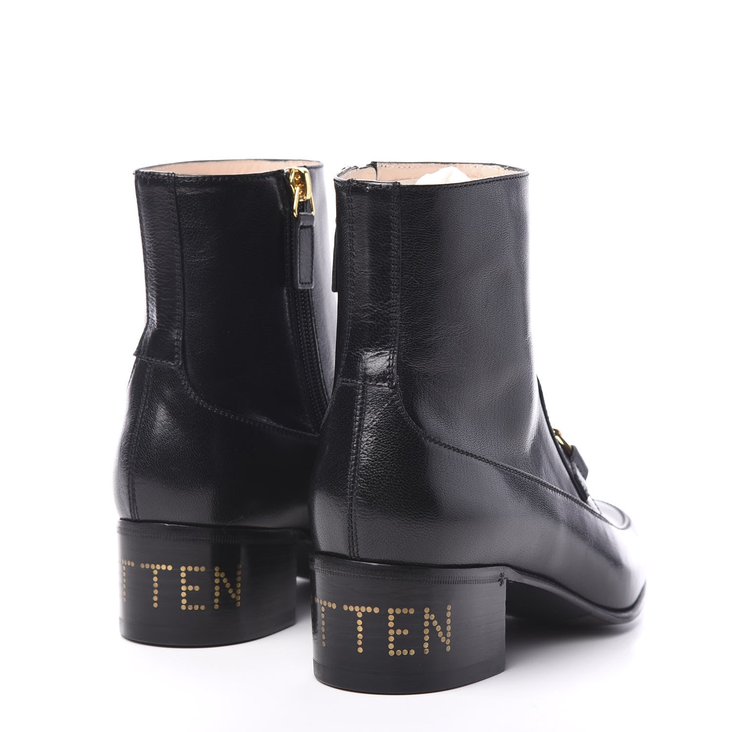 Gucci Calfskin Womens Ebal Horsebit Boots 38 Black 4 of 10