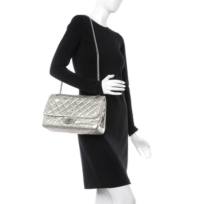 Chanel Metallic Aged Calfskin Quilted 2.55 Reissue 227 Flap Silver 3 of 22