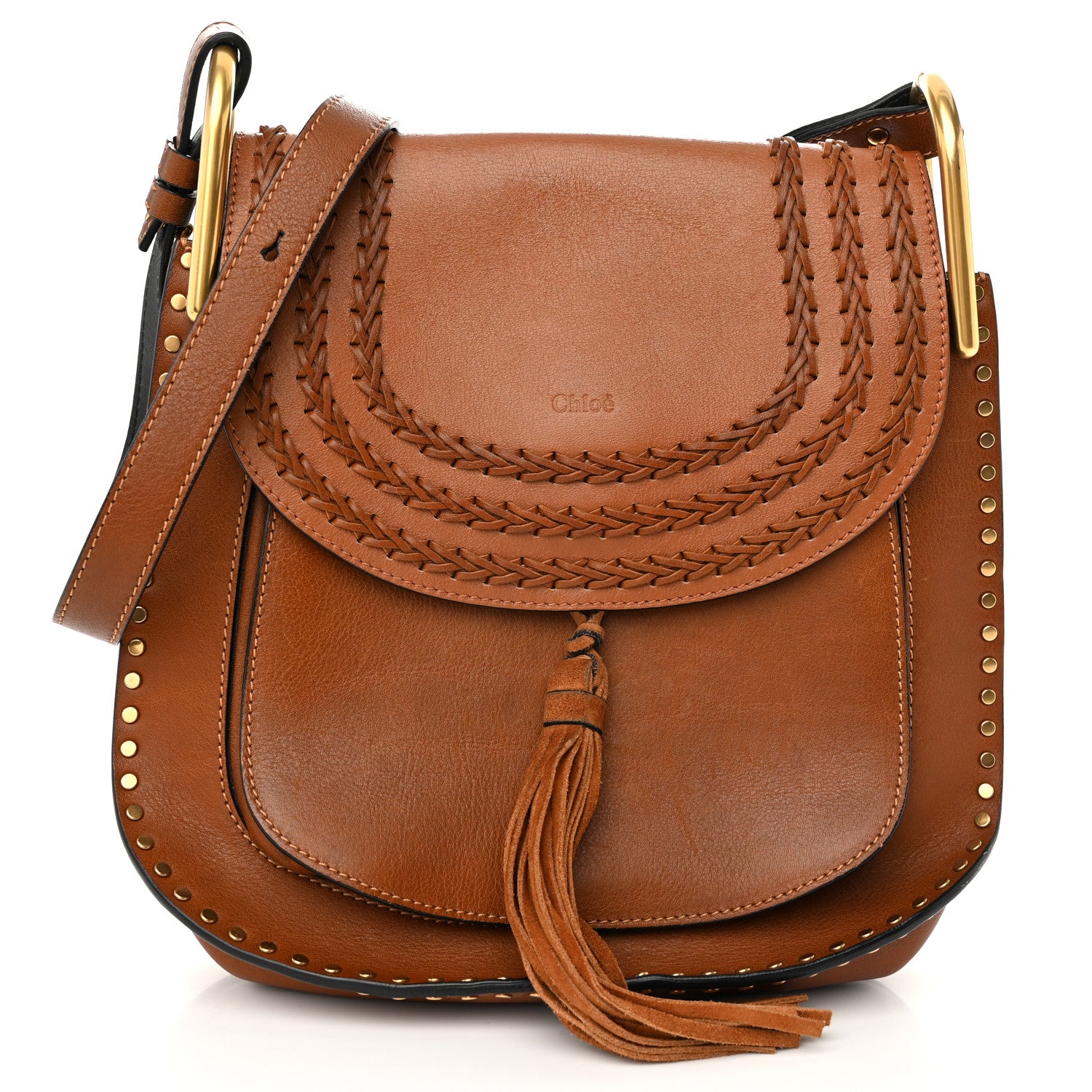 Chloe Calfskin Braided Medium Hudson Shoulder Bag Caramel 1 of 10